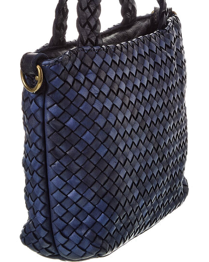 marie hand woven leather tote