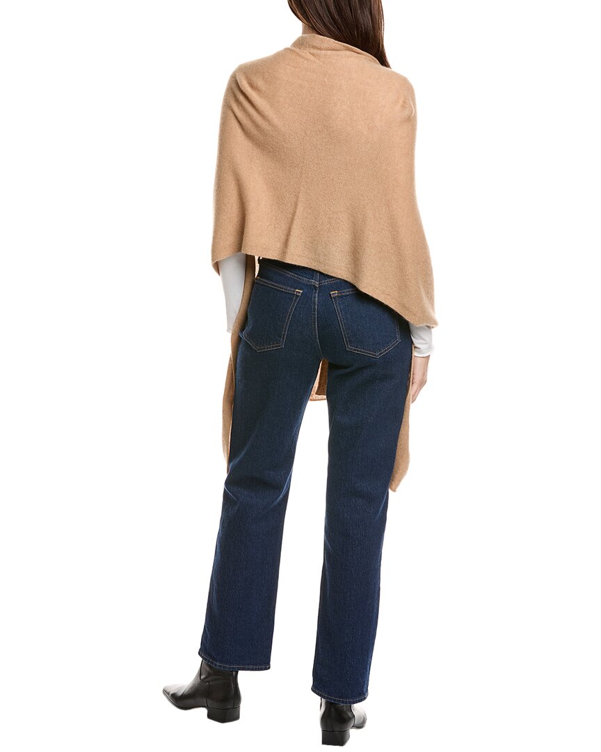 button shoulder cashmere poncho
