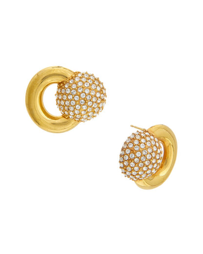 round rhinestone stud earrings