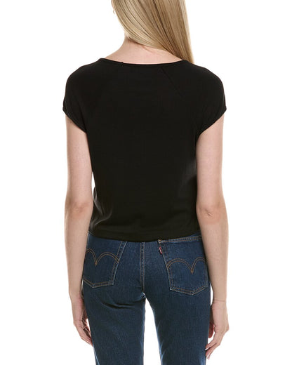 pointelle knit gabrielle t-shirt