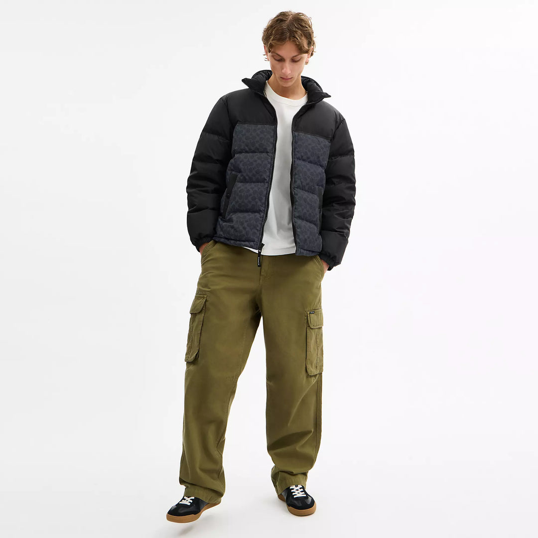 signature down jacket in recycled polyester