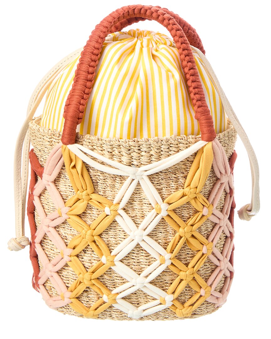 michelle straw bucket tote