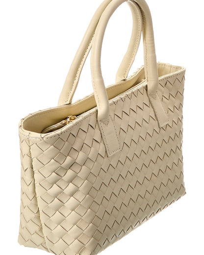 anya hand-woven leather satchel