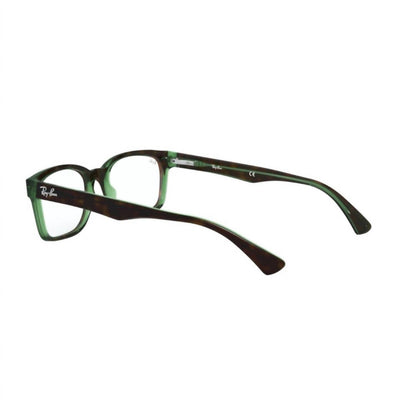 unisex rx5286 glasses in havana on green