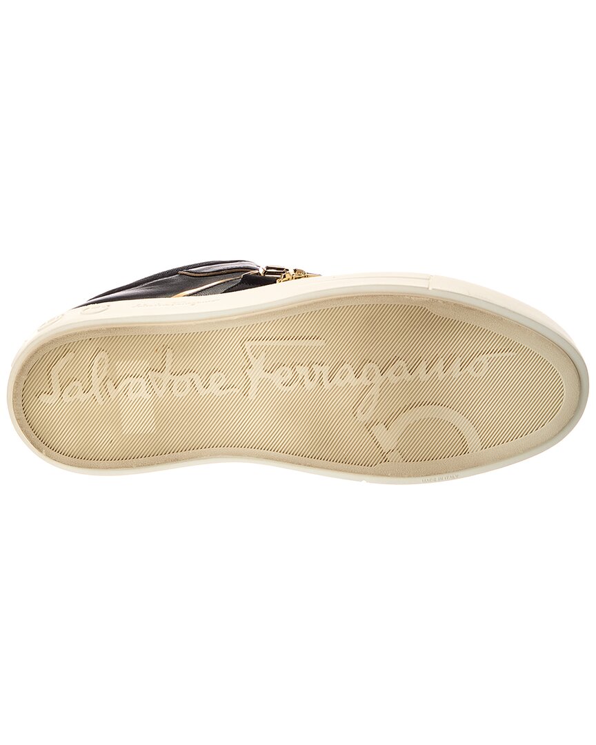ferragamo beck suede & leather sneaker