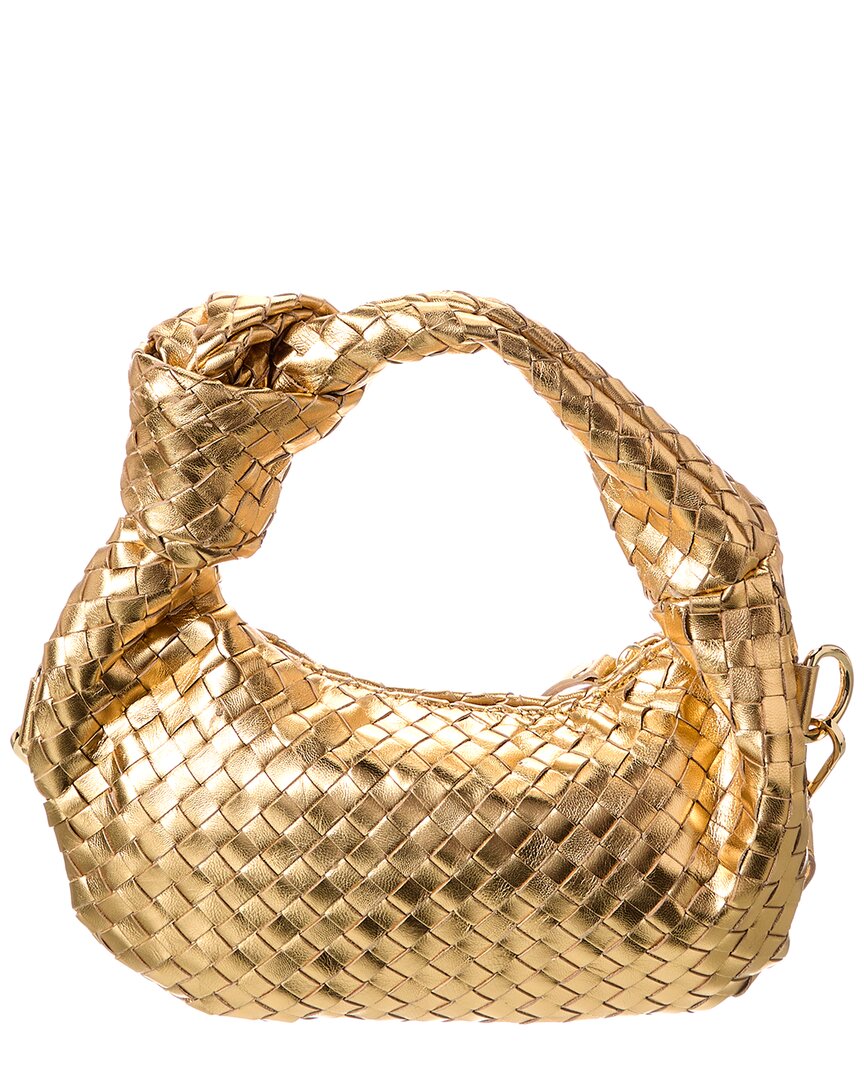 mae hand-woven leather shoulder bag
