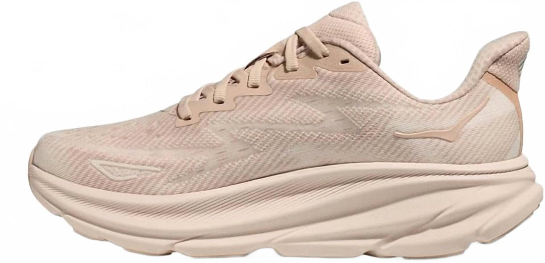 women's clifton 9 running shoes in shifting sand / eggnog