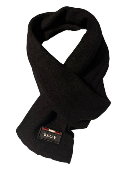 men's knit wool scarf in black