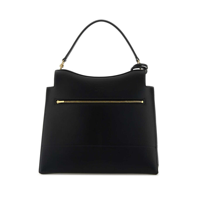 Black Leather Medium Nano Handbag