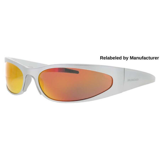 Men's Red Rectangular Sunglasses