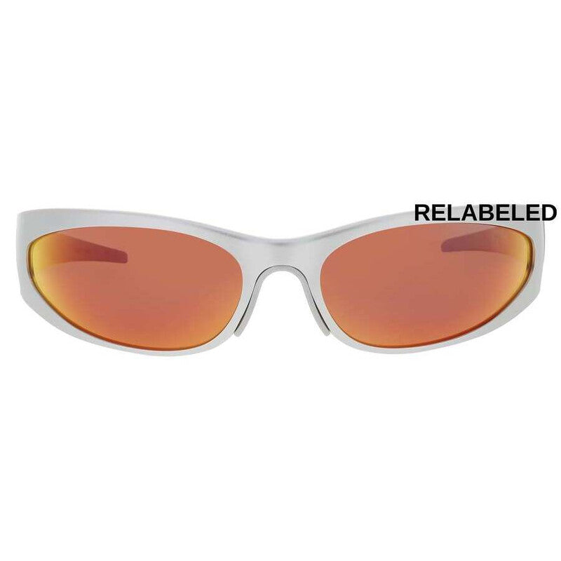 Men's Red Rectangular Sunglasses