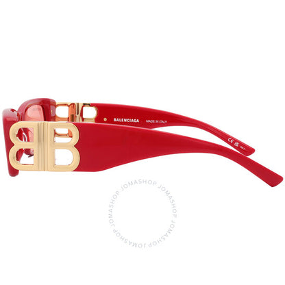 بالنسياغا، نظارة شمسية نسائية مستطيلة حمراء