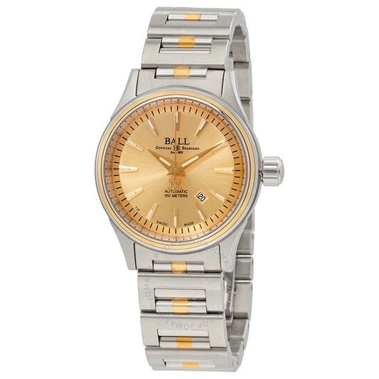 Ball, Fireman Automatic Stainless Steel with 18kt Yellow Gold Ladies Watch