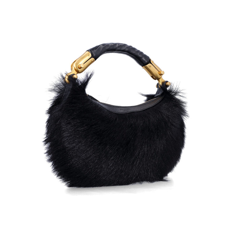 Genuine Fur Handbag With Leather Handle
