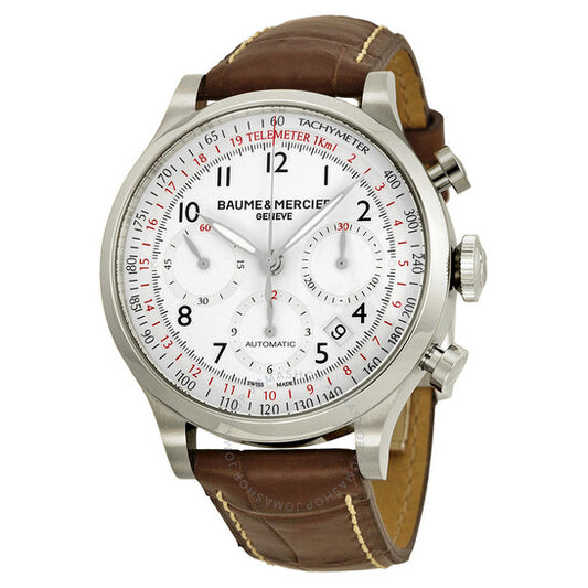 Baume et Mercier, Baume and Mercier Capeland Chronograph White Dial Men's Watch 10082