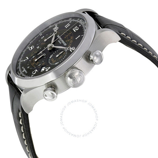 Baume Et Mercier, Capeland Chronograph Black Dial Black Leather Men's Watch