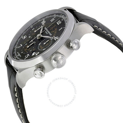 Baume Et Mercier, Capeland Chronograph Black Dial Black Leather Men's Watch