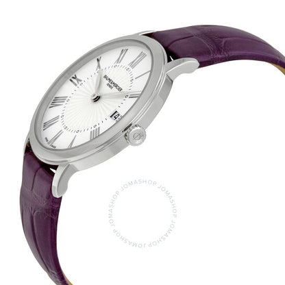 Baume Et Mercier, Classima White Dial Purple Leather Ladies Watch 10224