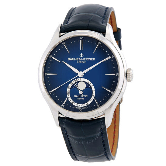 Baume Et Mercier, Clifton Automatic Moon Phase Blue Dial Men's Watch