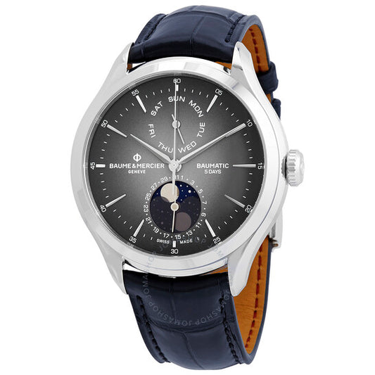 Baume Et Mercier, Clifton Automatic Moon Phase Date Grey Dial Men's Watch 10548