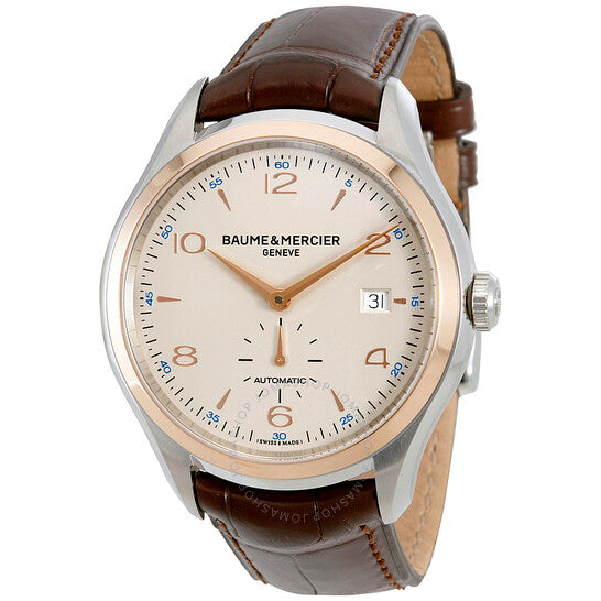 Baume Et Mercier, Clifton Automatic Silver Dial Brown Leather Men's Watch
