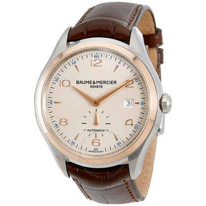 Baume Et Mercier, Clifton Automatic Silver Dial Brown Leather Men's Watch