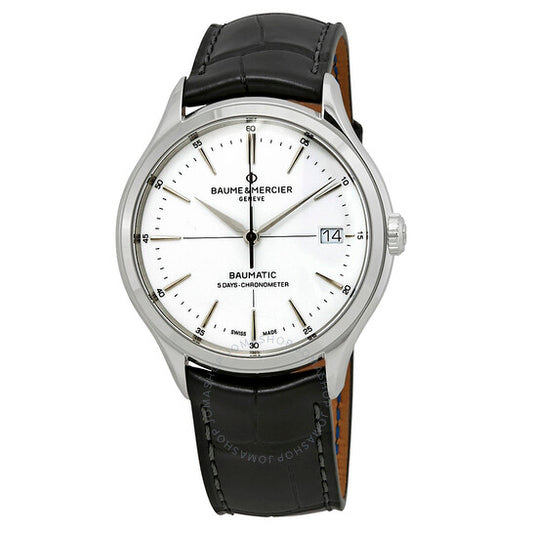 Baume Et Mercier, Clifton Baumatic 5 Day Chronometer Automatic White Dial Men's Watch 10436