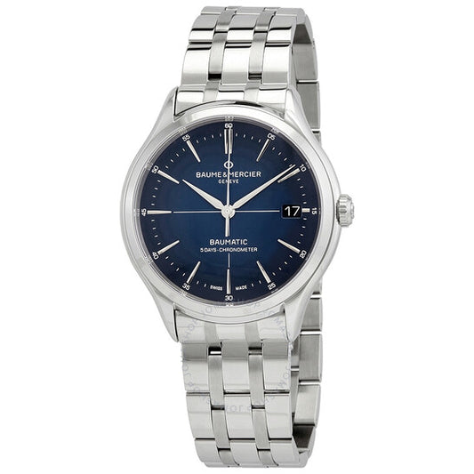 Baume Et Mercier, Clifton Baumatic Automatic Chronometer Blue Dial Men's Watch 10468