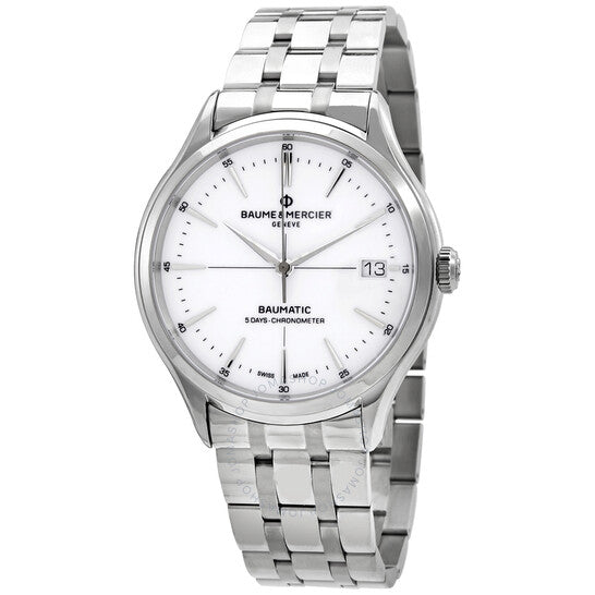 Baume Et Mercier, Clifton Baumatic Automatic White Dial Men's Watch