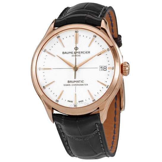 Baume Et Mercier, Clifton Baumatic Automatic White Dial Men's Watch