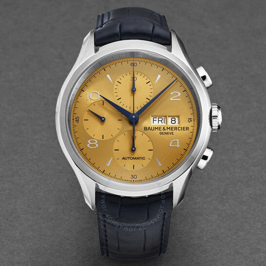 ساعة بوم إي ميرسييه كليفتون كرونوغراف أوتوماتيكية بمينا شامبانيا للرجال