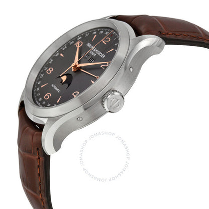 Baume Et Mercier, Clifton Grey Dial Brown Leather Men's Watch MO