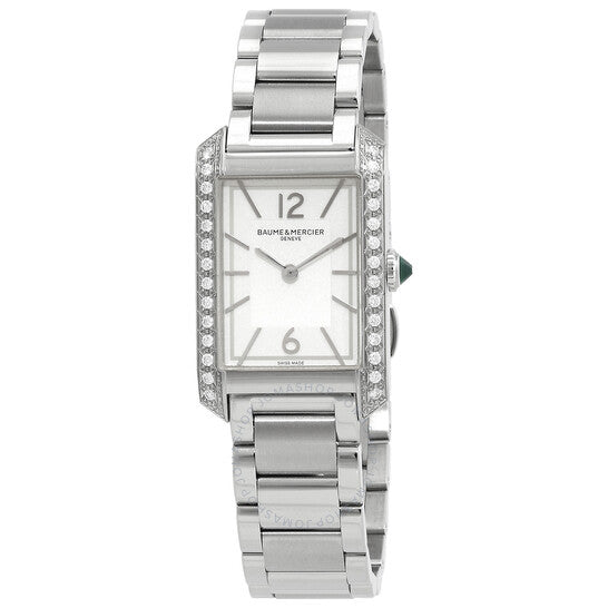 ساعة بوم إي ميرسييه هامبتون كوارتز دايموند فضية للنساء