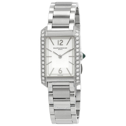 ساعة بوم إي ميرسييه هامبتون كوارتز دايموند فضية للنساء