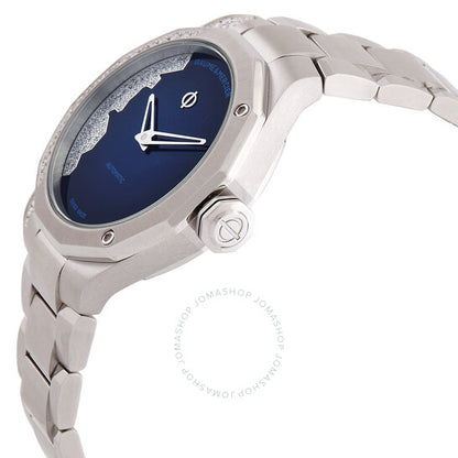 ساعة بوم إي ميرسييه ريفييرا أوتوماتيكية بمينا زرقاء مرصعة بالألماس للسيدات