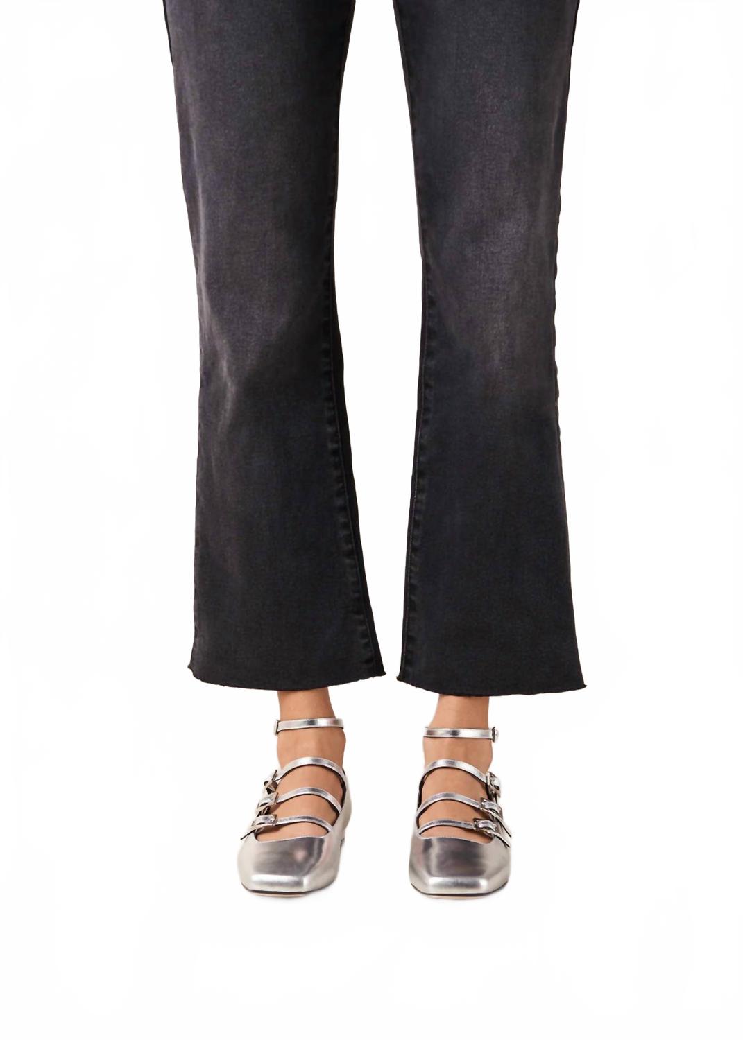 luke shimmer leather ballet flats in silver