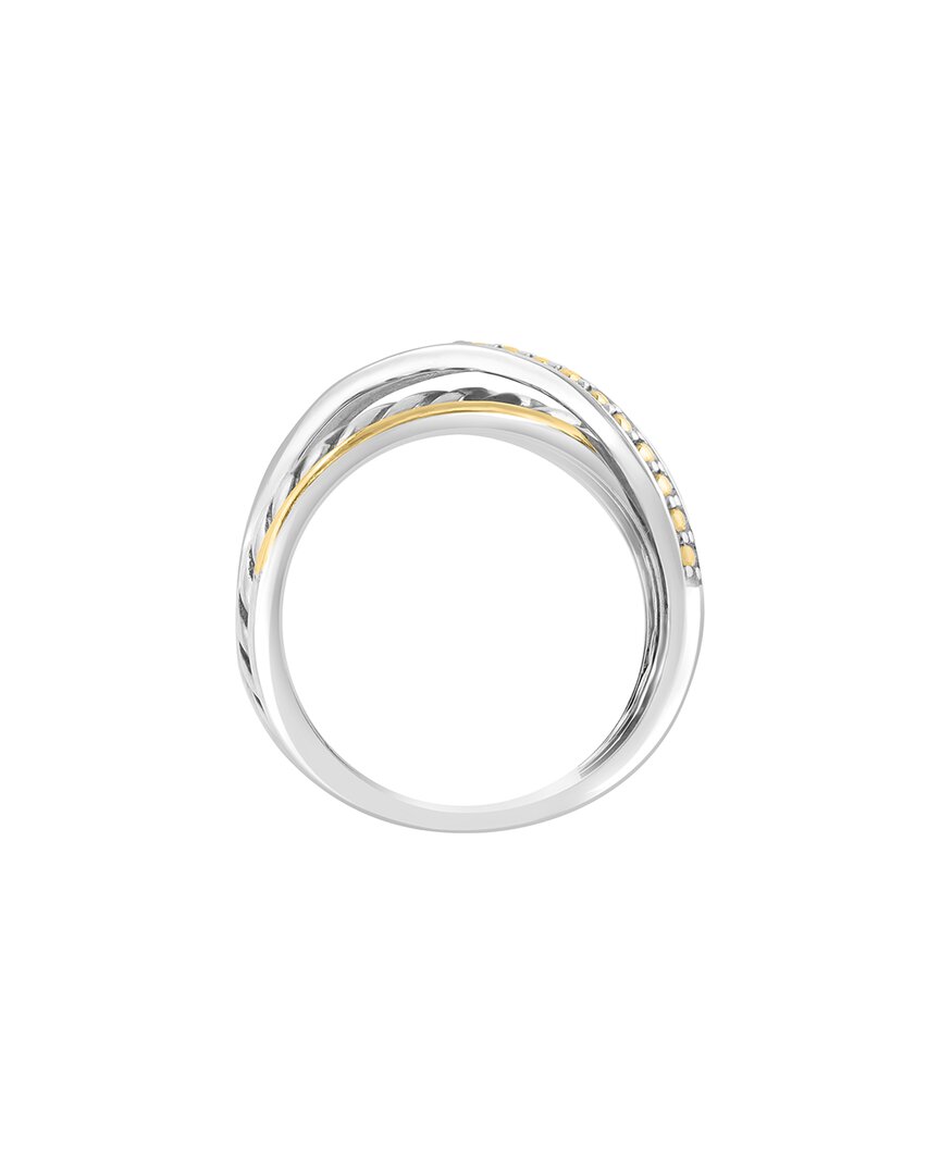 silver 0.09 ct. tw. diamond ring