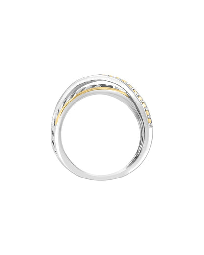 silver 0.09 ct. tw. diamond ring