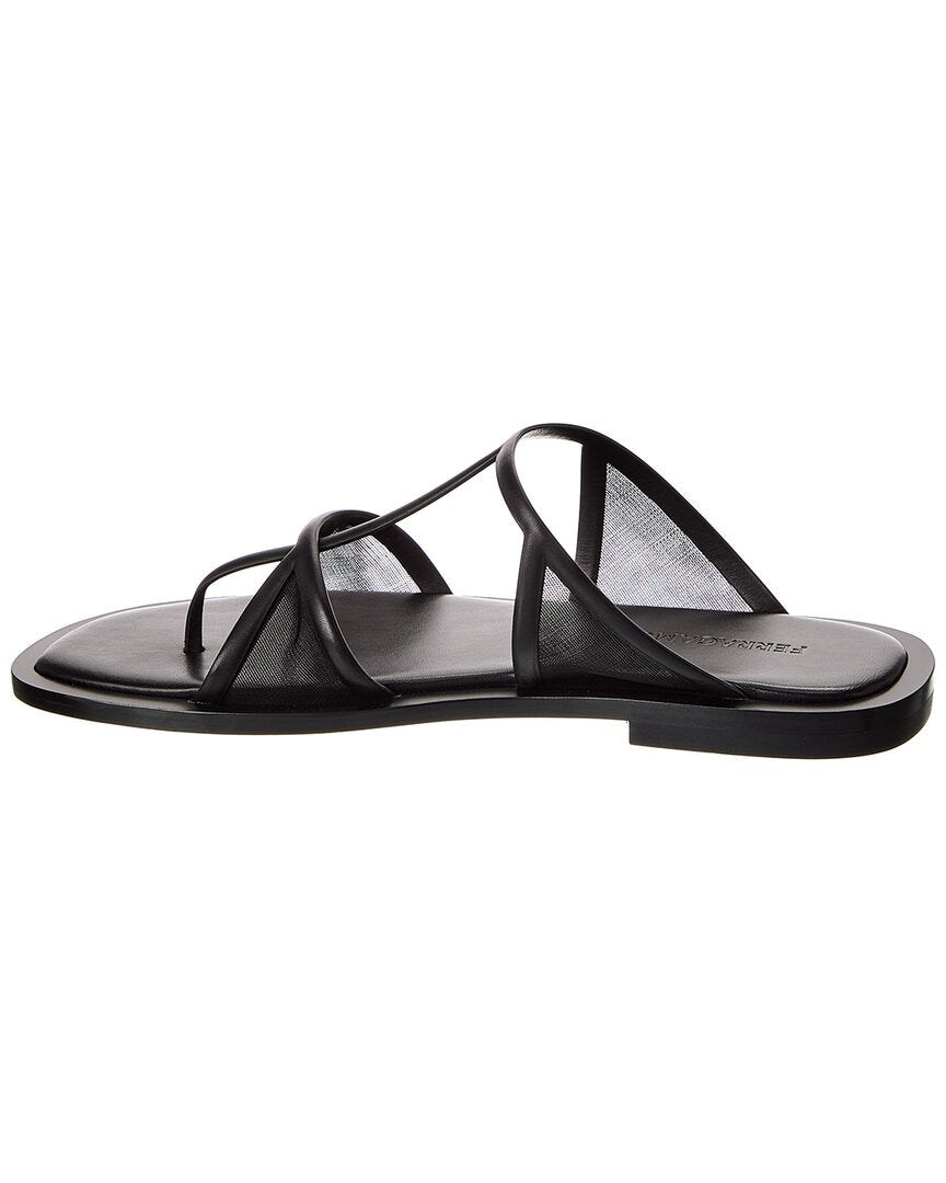 ferragamo gioventu leather & mesh sandal