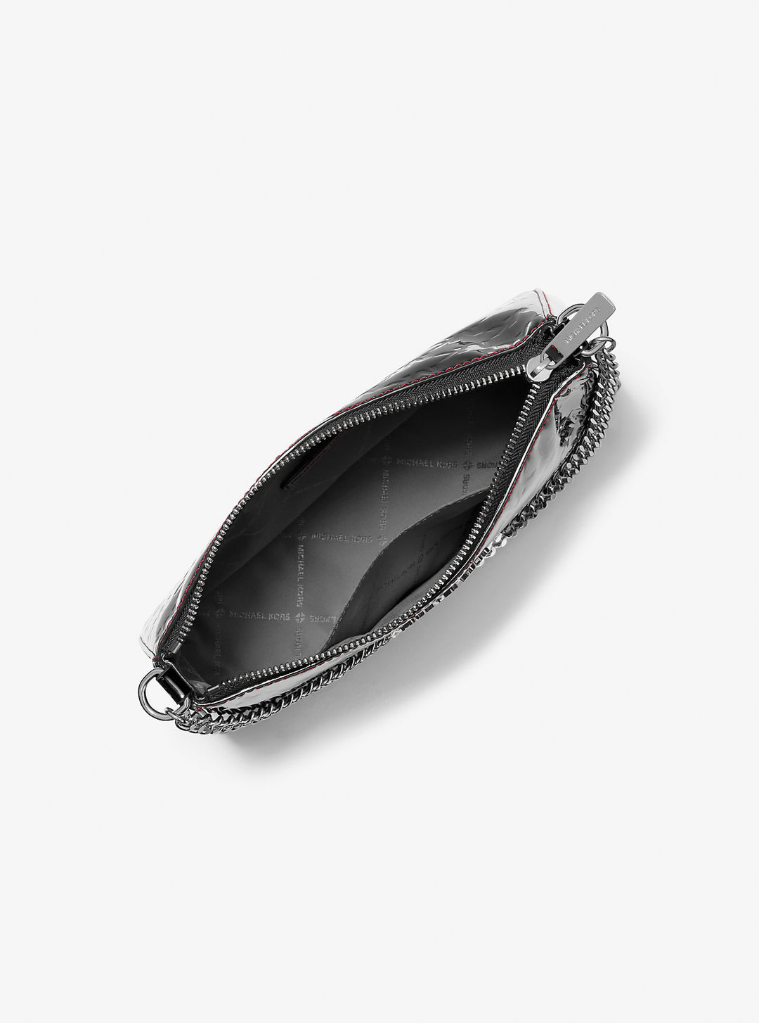 jet set patent logo debossed pochette and card case gift set