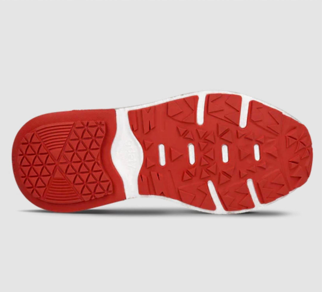 men's mighty run athletic shoes in gray/crimson