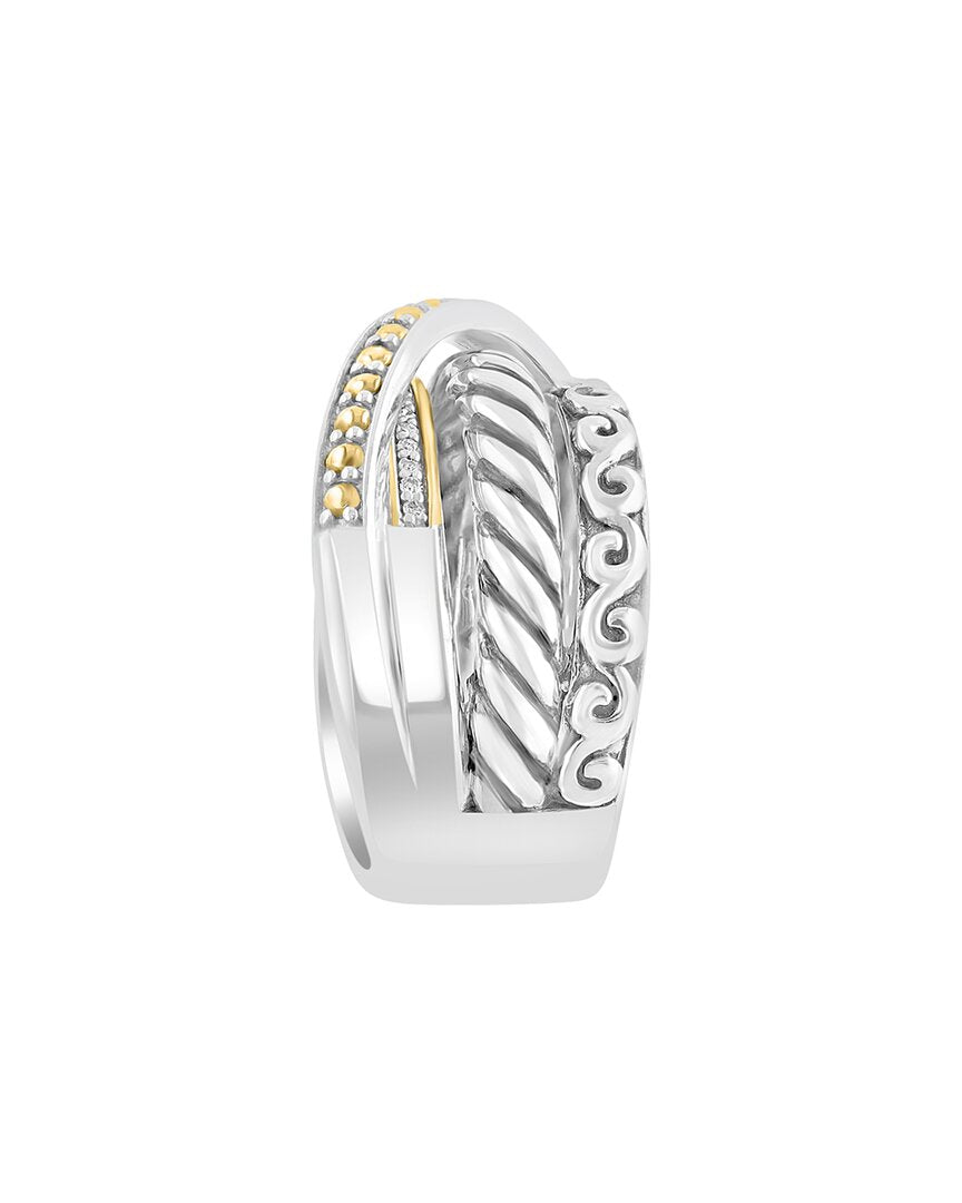 silver 0.09 ct. tw. diamond ring