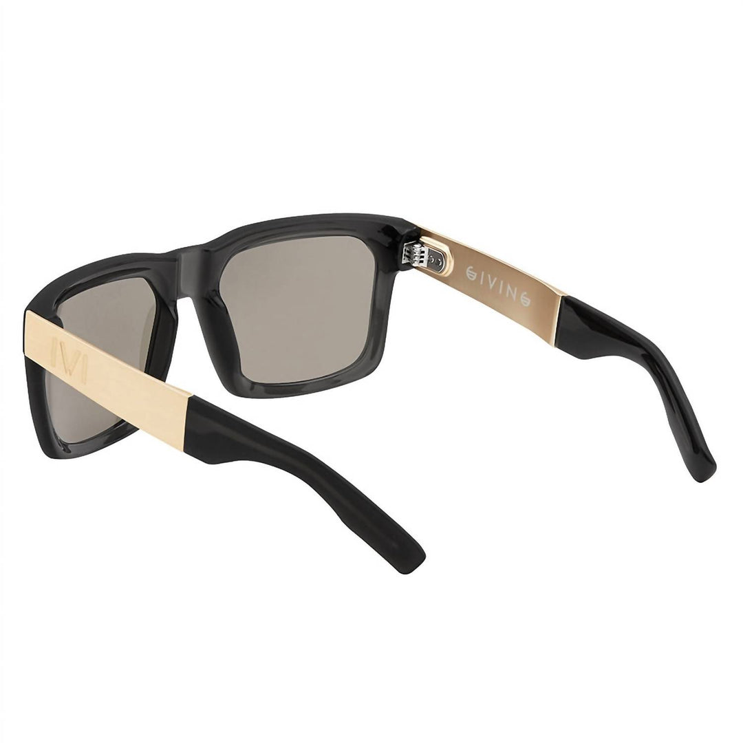 giving - gold flash lens in matte grey translucent / brushed gold