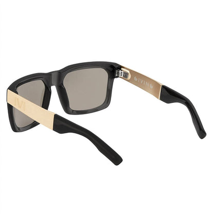 giving - gold flash lens in matte grey translucent / brushed gold