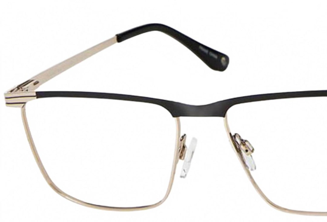 men's h295 square eyeglasses in black/gold
