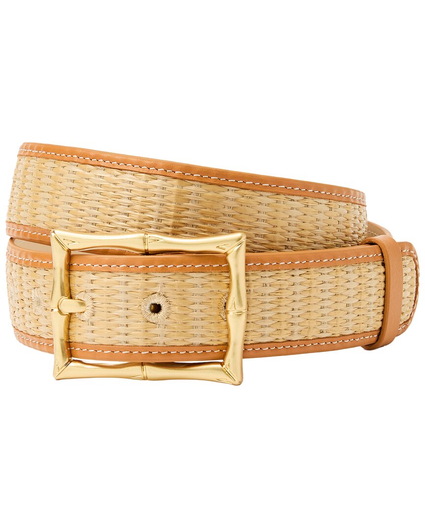 ocean drive leather-trim belt