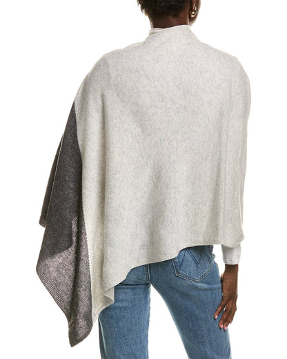 two tone wool & cashmere-blend wrap