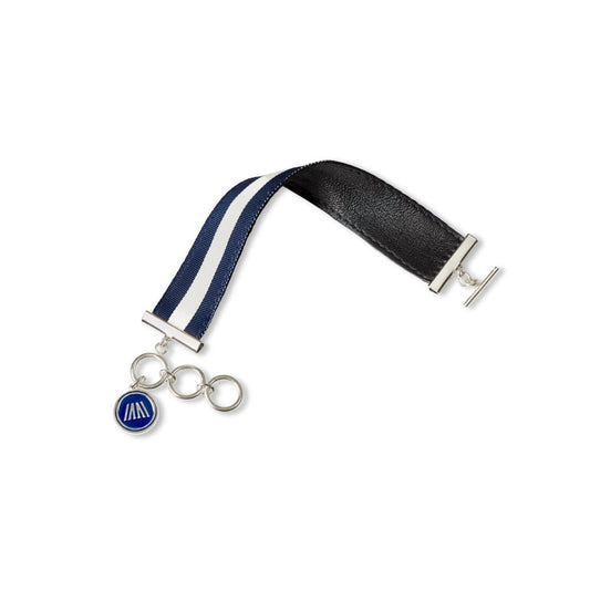 One Size - navy and white ribbon