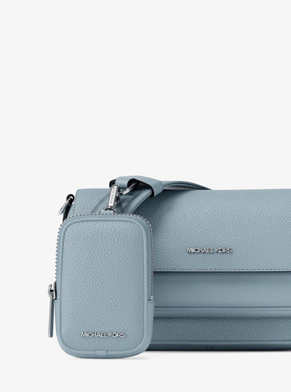 jet set travel small pebbled leather crossbody bag with pouch
