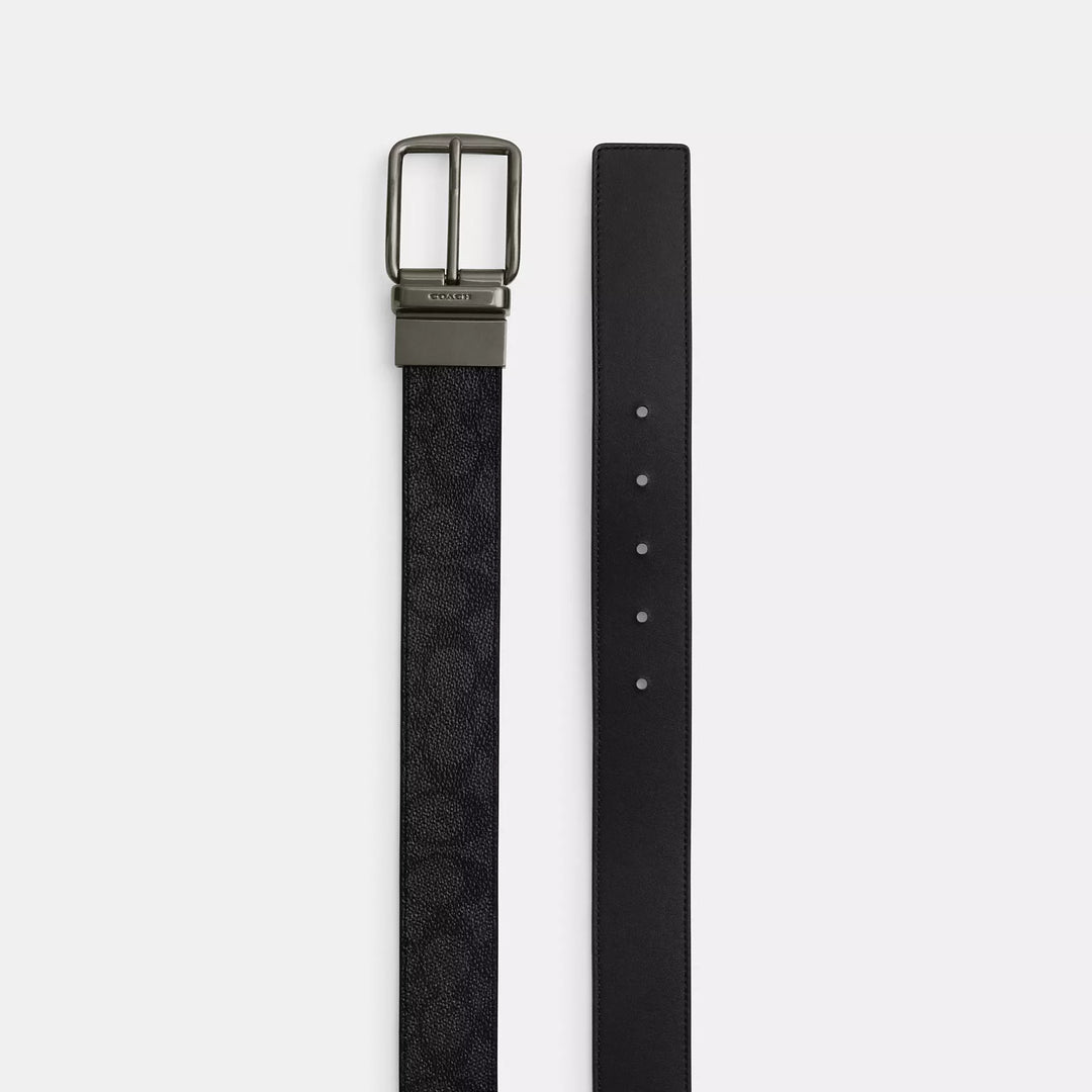 boxed plaque and harness buckle cut to size reversible belt, 38 mm